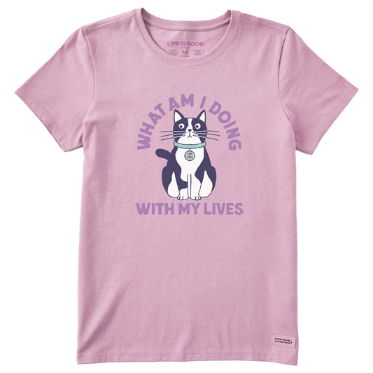 Women's What Am I Doing With My Lives Short Sleeve Crusher Tee