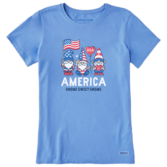 Women's America Gnome Sweet Gnome Short Sleeve Crusher Tee
