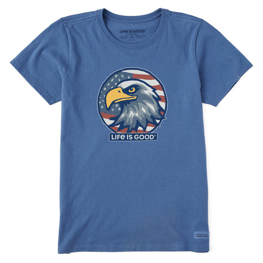 Women's Eagle Head Flag Short Sleeve Crusher Tee