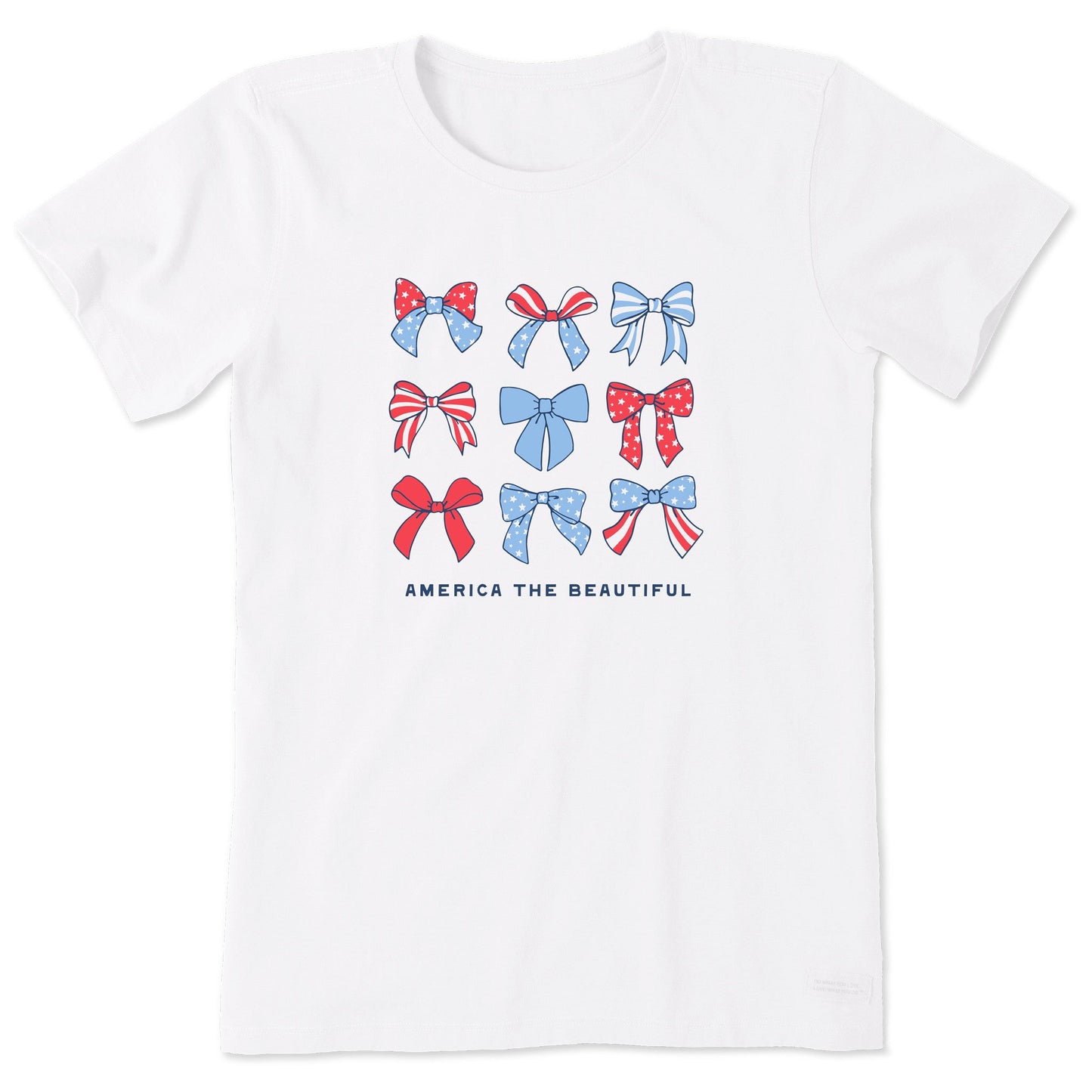 Women's America the Beautiful Bows Short Sleeve Crusher Tee