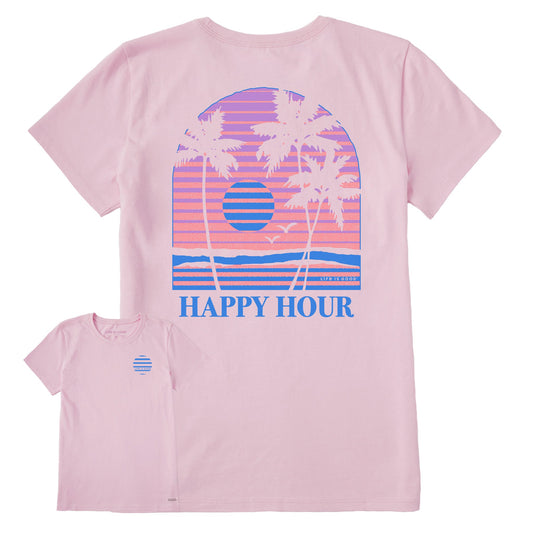 Women's Beach Palm Happy Hour Short Sleeve Tee