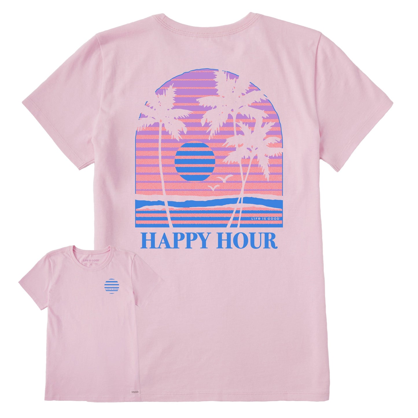 Women's Beach Palm Happy Hour Short Sleeve Tee