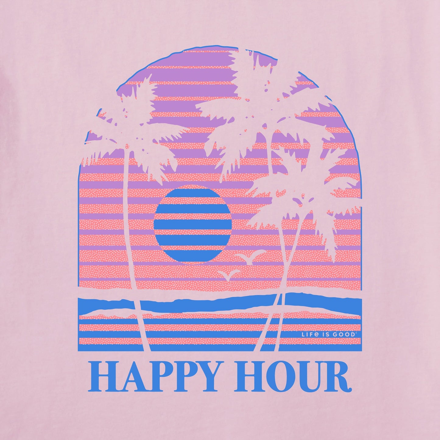 Women's Beach Palm Happy Hour Short Sleeve Tee