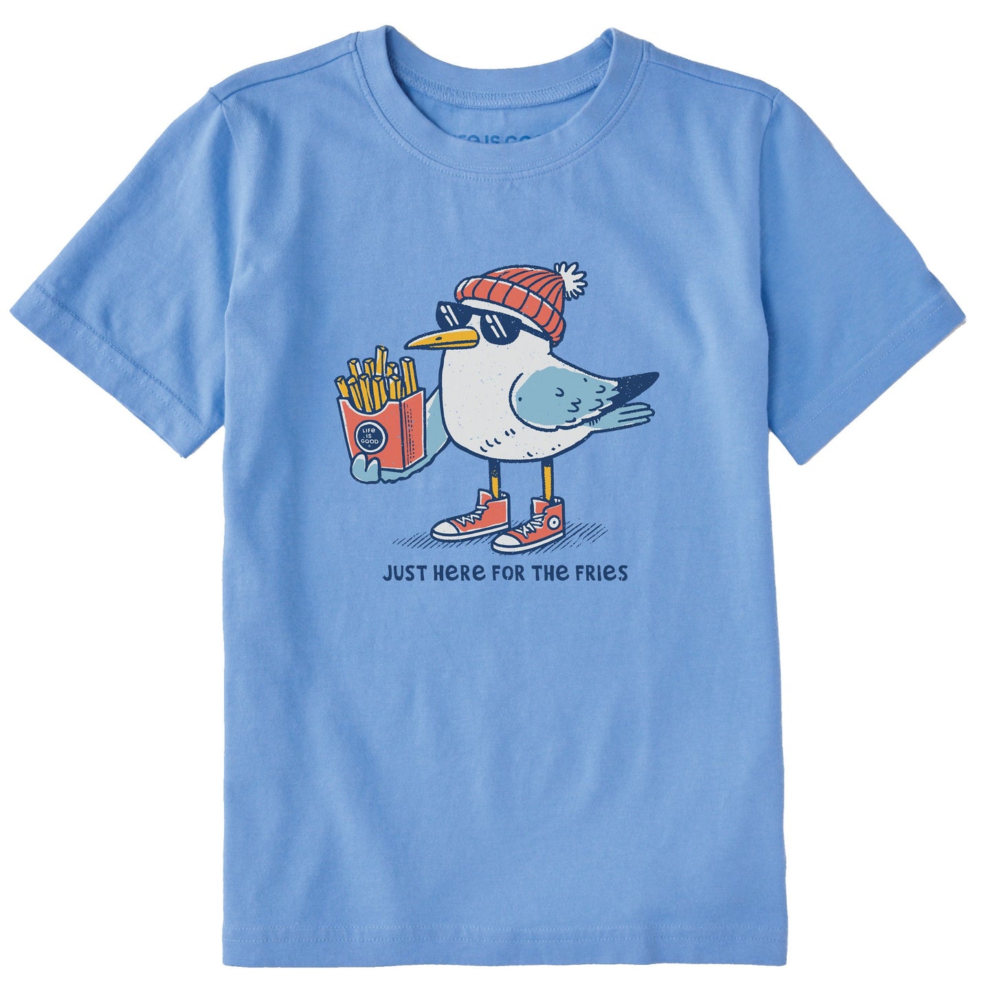 Kids Here for the Fries Seagull Short Sleeve Crusher Tee