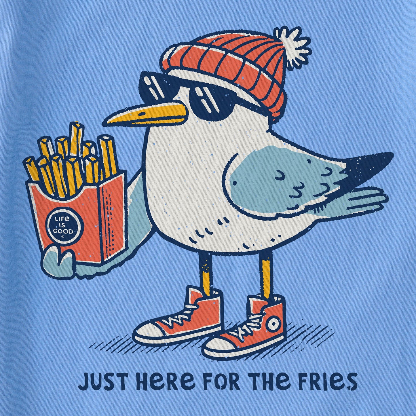 Kids Here for the Fries Seagull Short Sleeve Crusher Tee