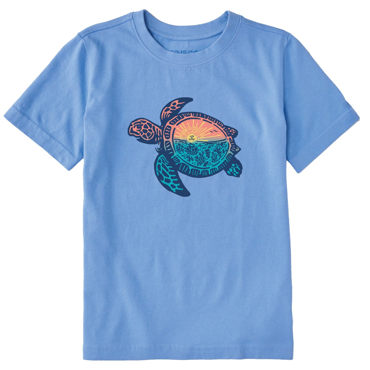 Kids Beach Turtle Sealife Short Sleeve Crusher Tee