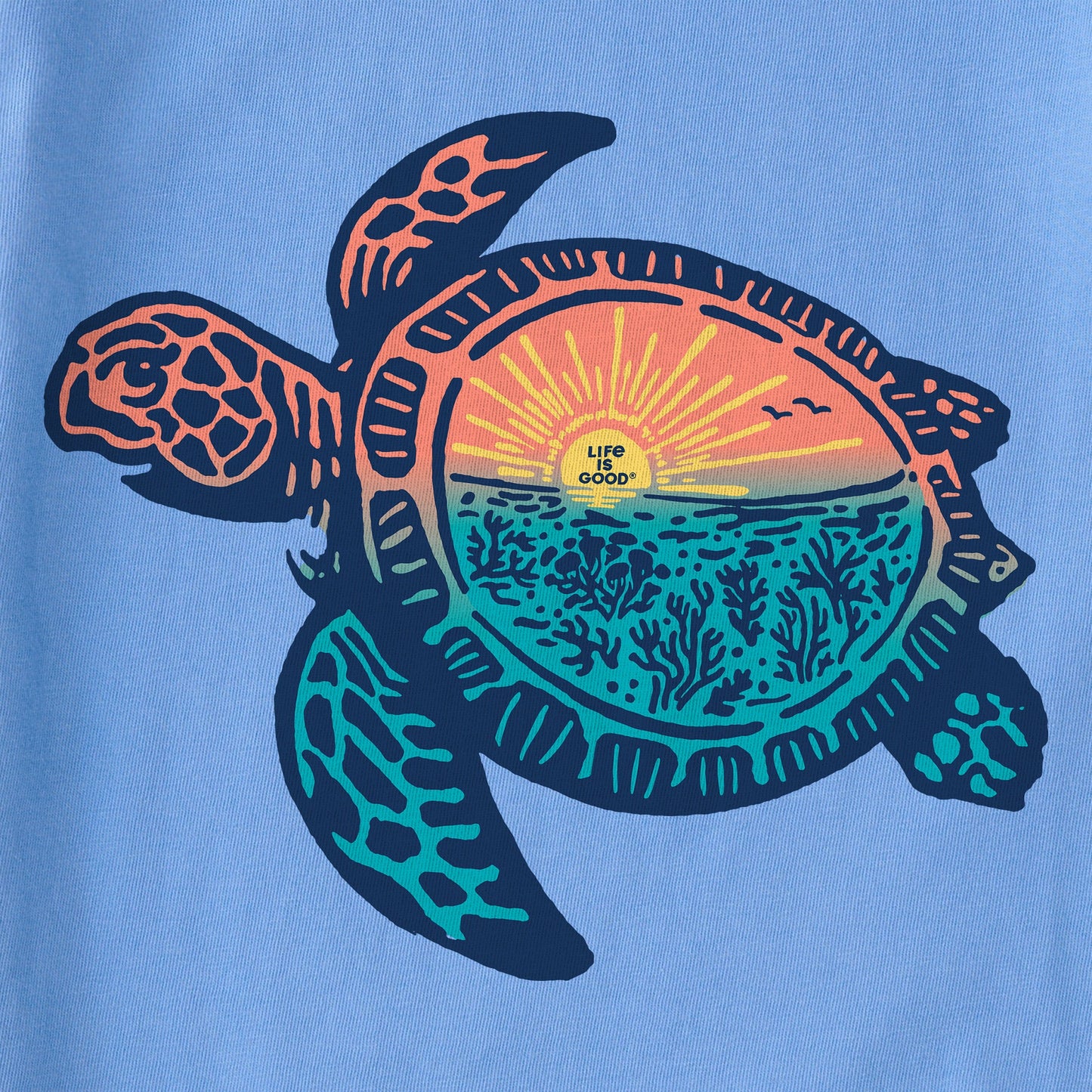 Kids Beach Turtle Sealife Short Sleeve Crusher Tee