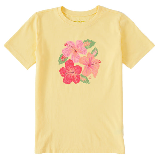 Kids Happy Hibiscus Short Sleeve Crusher Tee