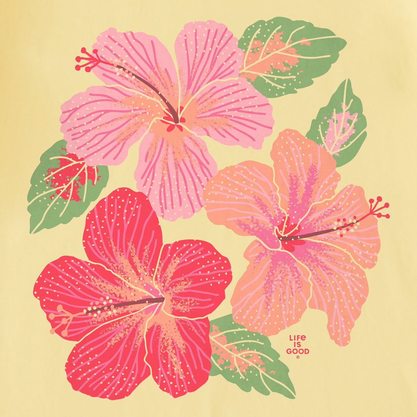 Kids Happy Hibiscus Short Sleeve Crusher Tee