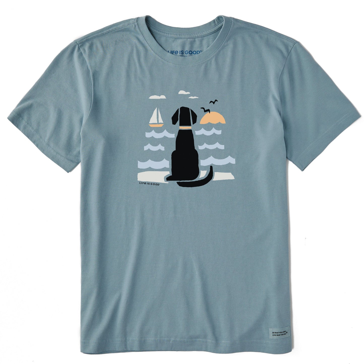 Men's Chillin' Dog @ the Beach Short Sleeve Crusher Tee