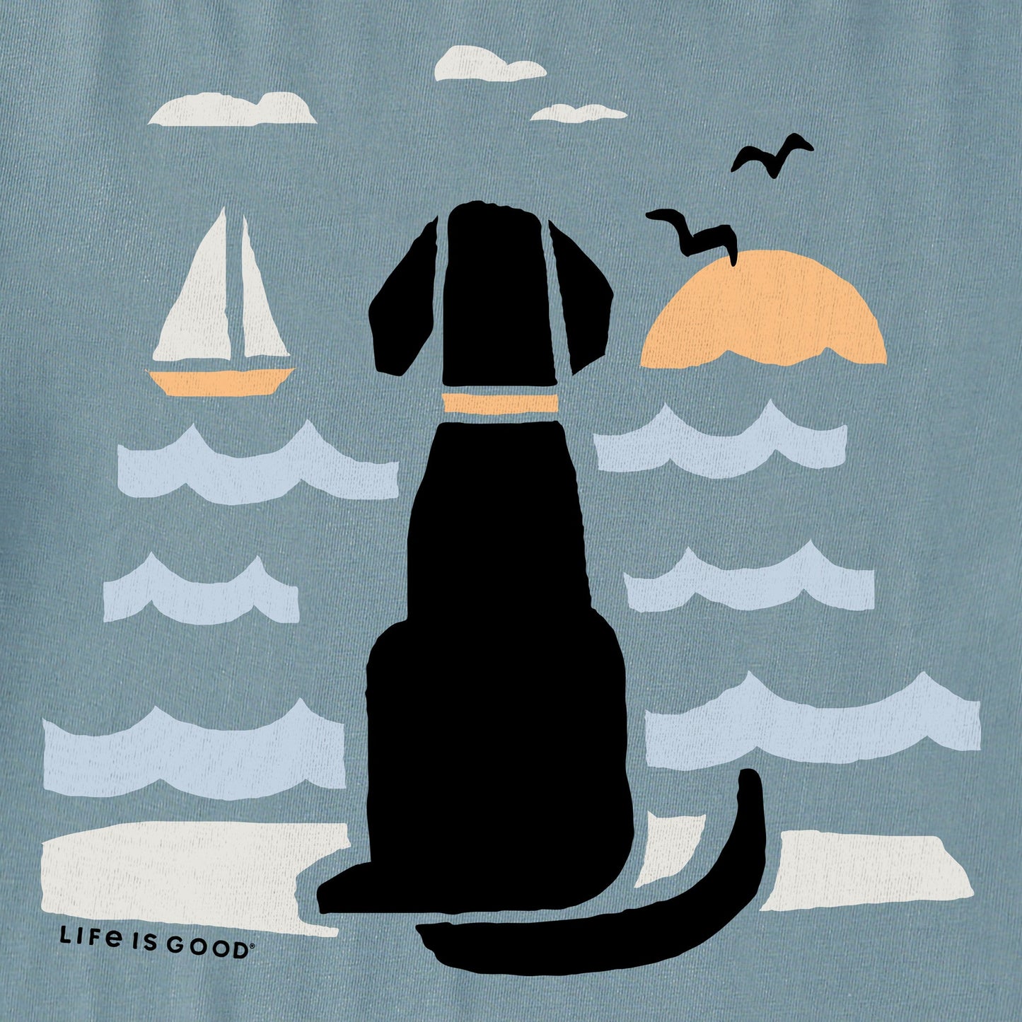 Men's Chillin' Dog @ the Beach Short Sleeve Crusher Tee