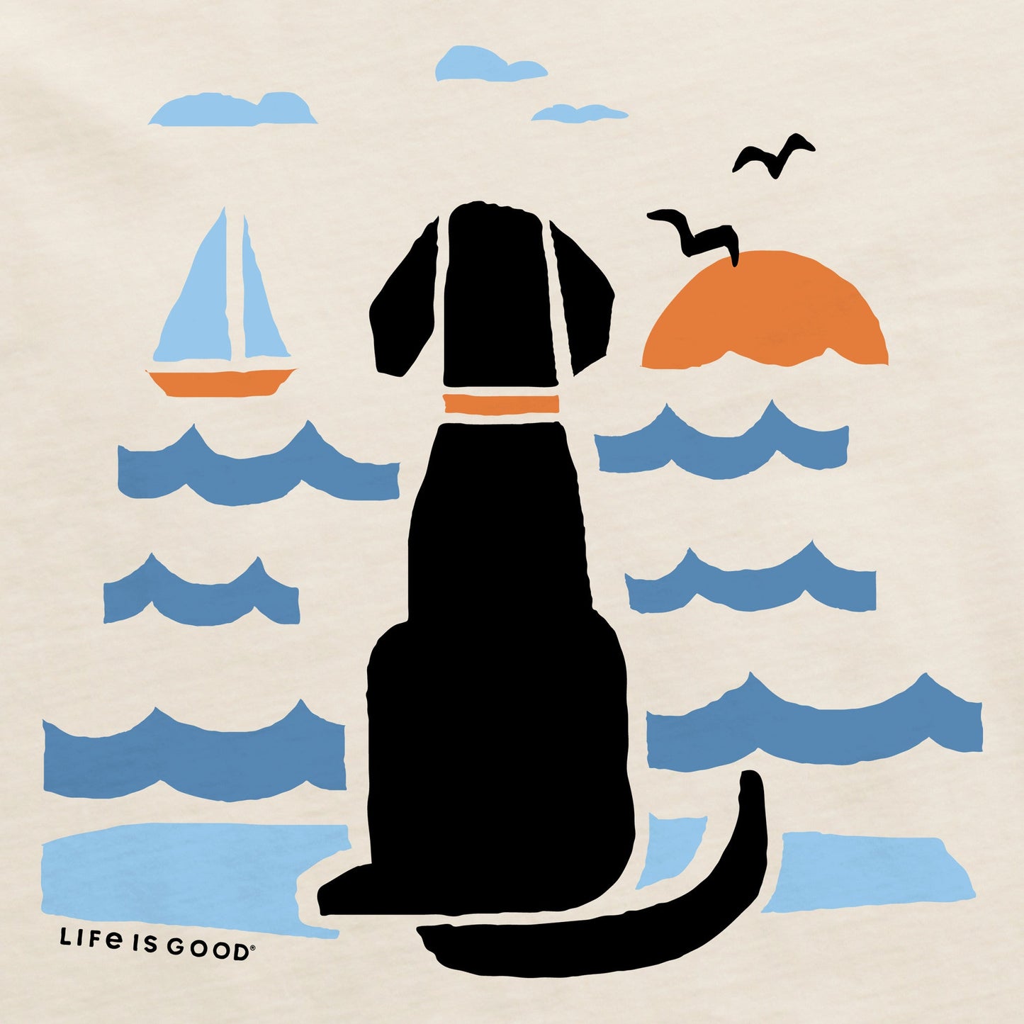 Women's Chillin' Dog @ the Beach Short Sleeve Crusher Boxy Tee