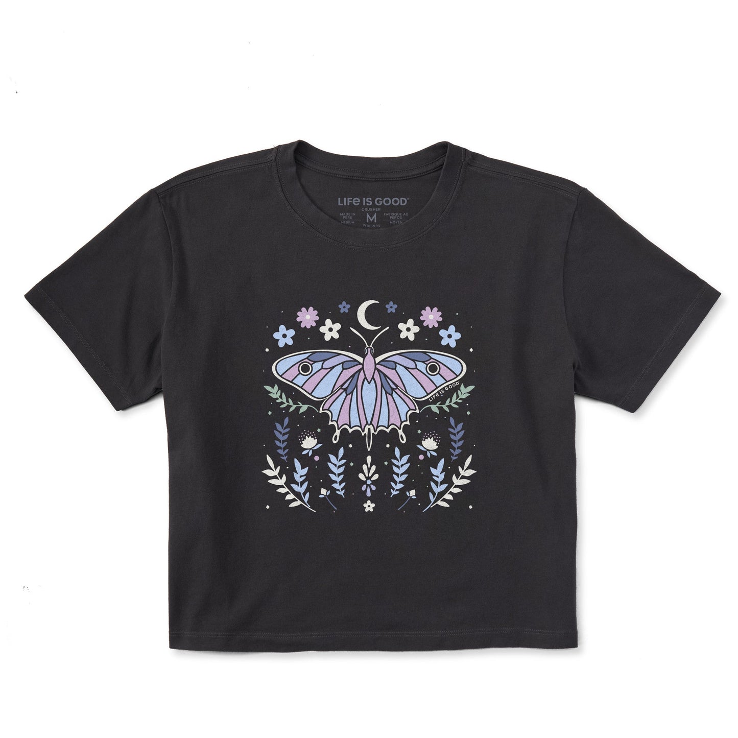 Women's Butterfly Wildflowers Short Sleeve Crusher Boxy Tee