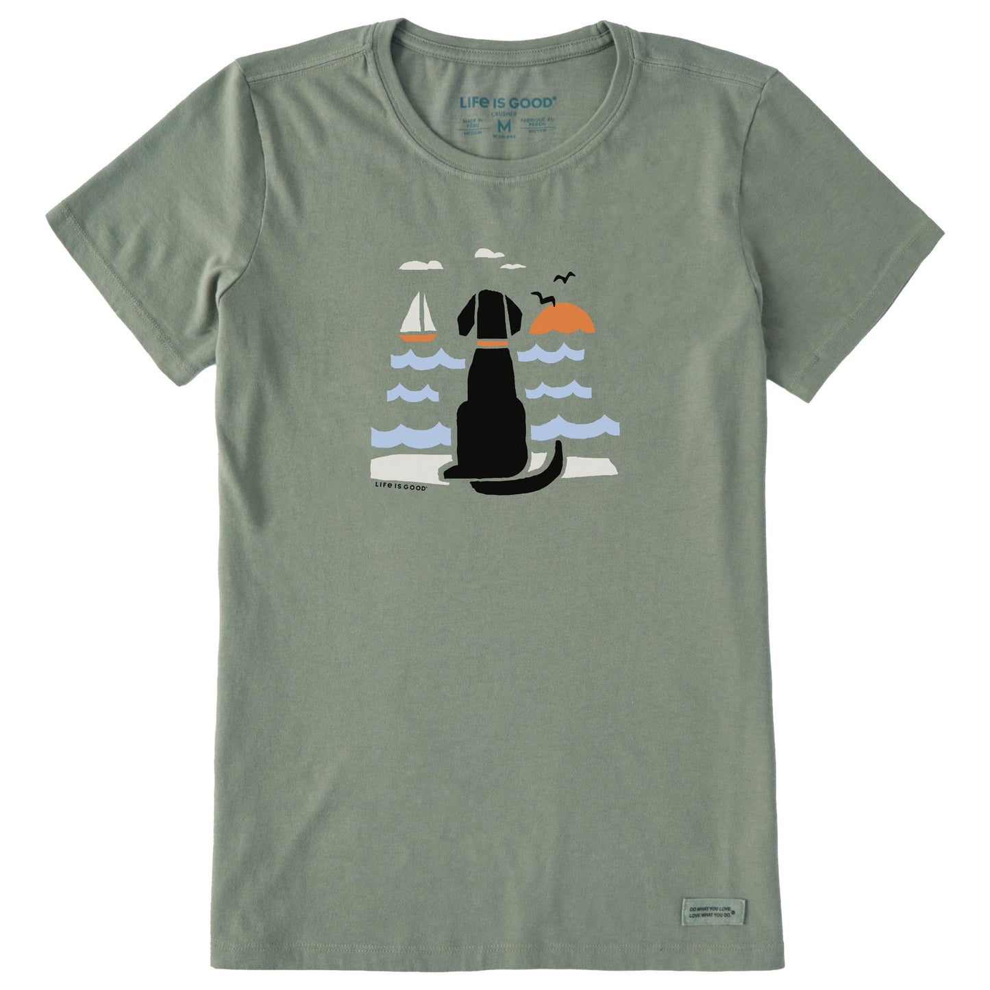 Women's Chillin' Dog @ the Beach Short Sleeve Crusher Tee