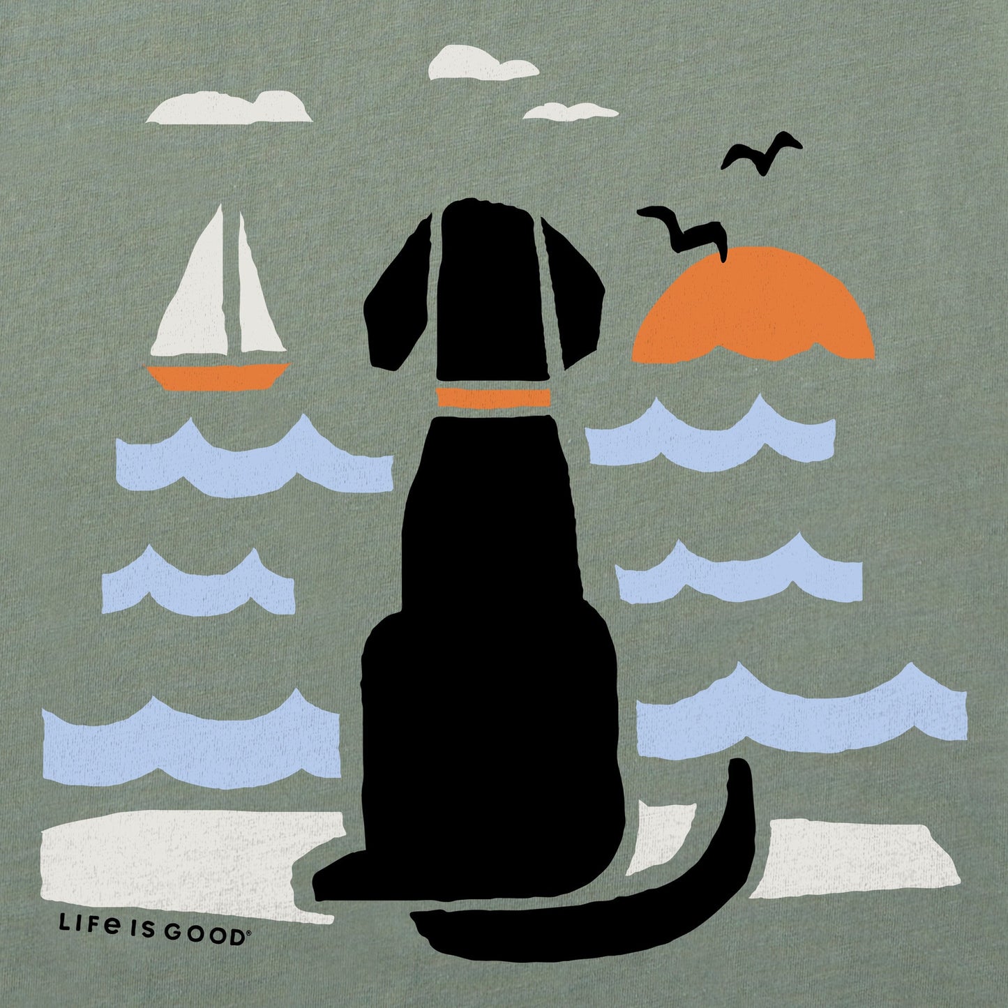 Women's Chillin' Dog @ the Beach Short Sleeve Crusher Tee