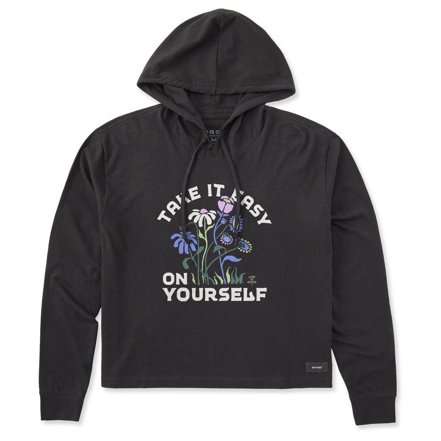 Women's Take it Easy on Yourself Flowers Crusher Boxy Hoodie