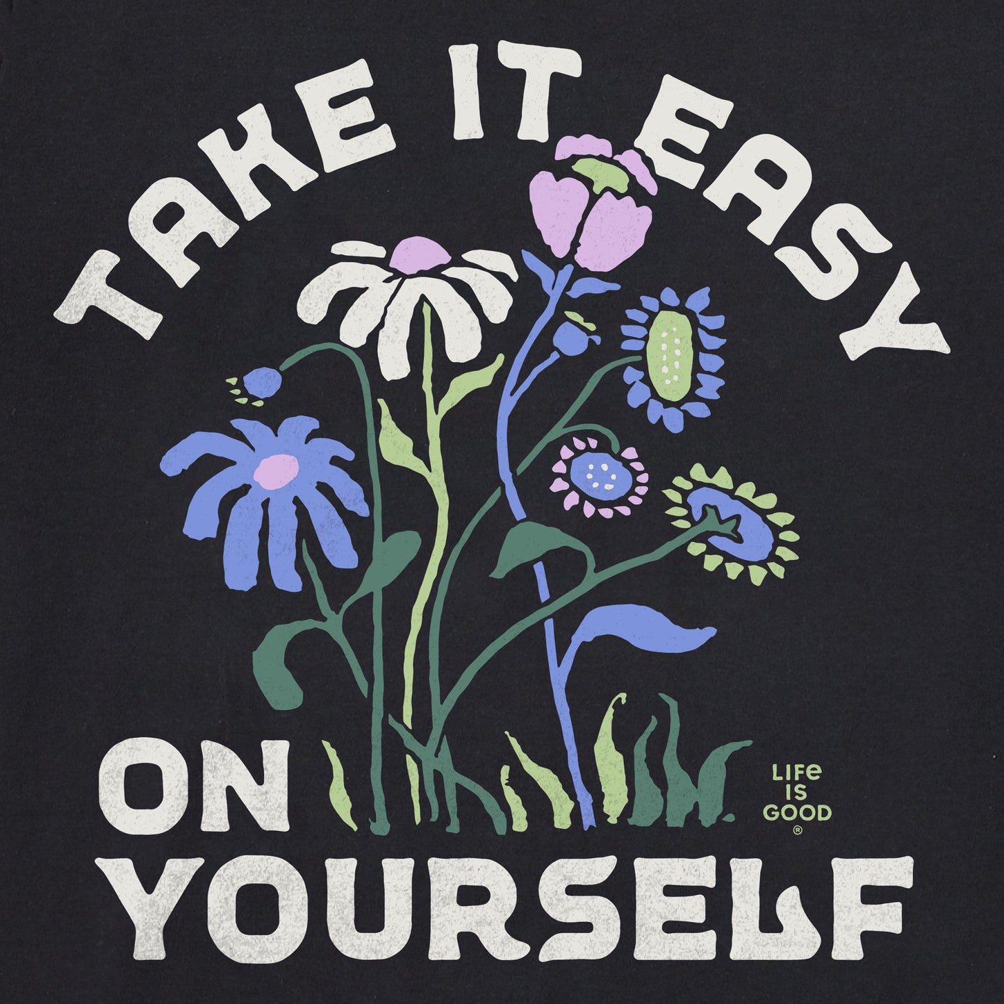 Women's Take it Easy on Yourself Flowers Crusher Boxy Hoodie