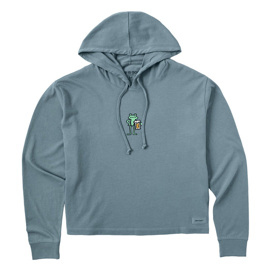 Women's Frog with Beer Crusher Boxy Hoodie