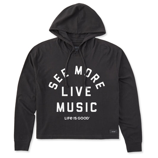 Women's See More Live Music Crusher Boxy Hoodie