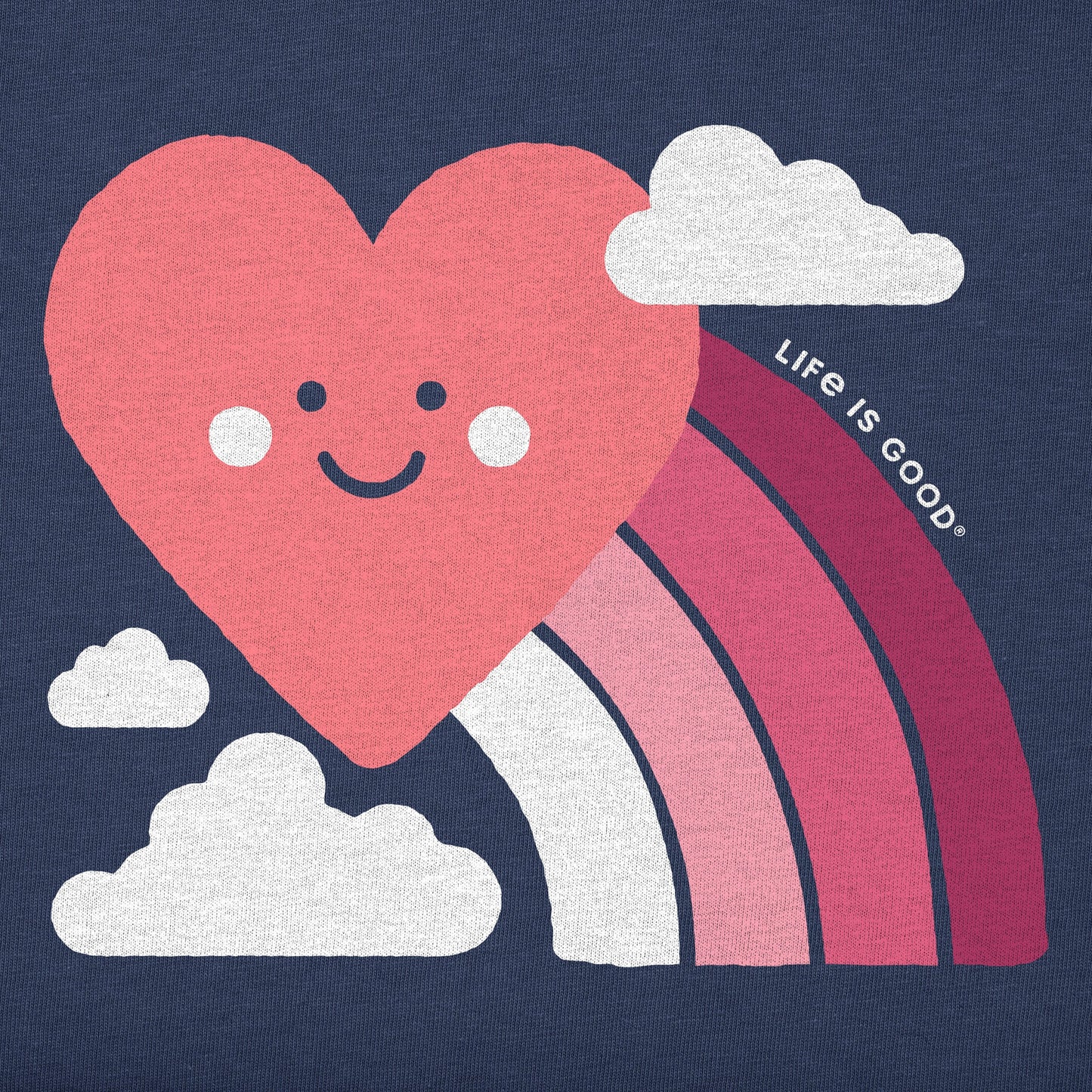 Kids Rainbow and Heart Short Sleeve Crusher Tee