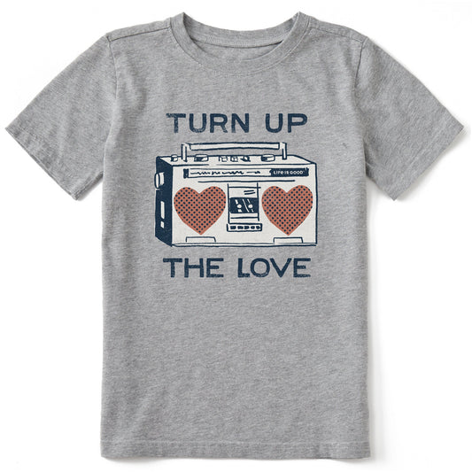 Kids Turn Up the Love Stereo Short Sleeve Crusher Tee