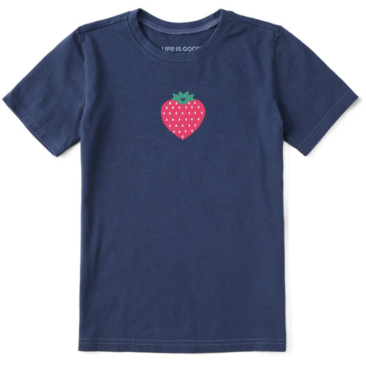 Kids Mini Strawberry Heart Short Sleeve Crusher Tee