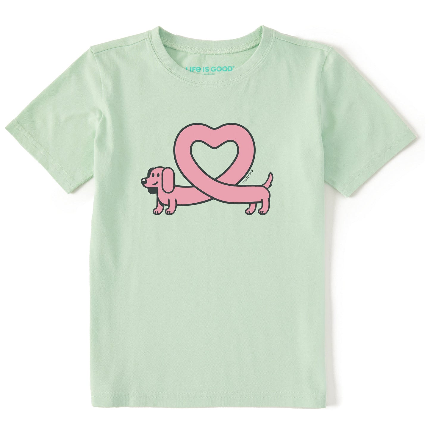 Kids Weiner Dog Heart Short Sleeve Crusher Tee