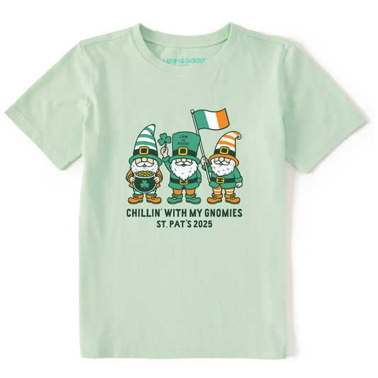 Kids Chillin With My St Pats Gnomies 2025 Short Sleeve Crusher Tee