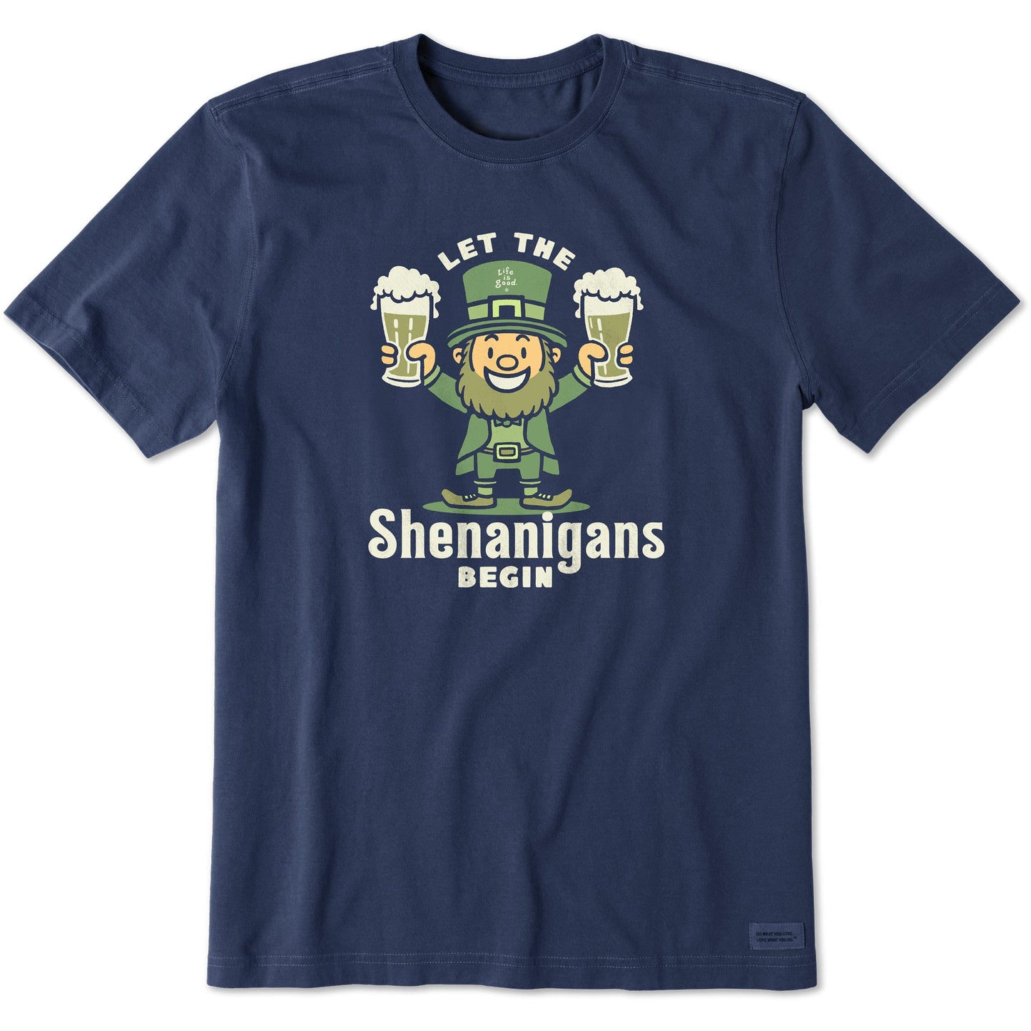 Men's Let the Shenanigans Begin Leprechaun Short Sleeve Crusher Tee