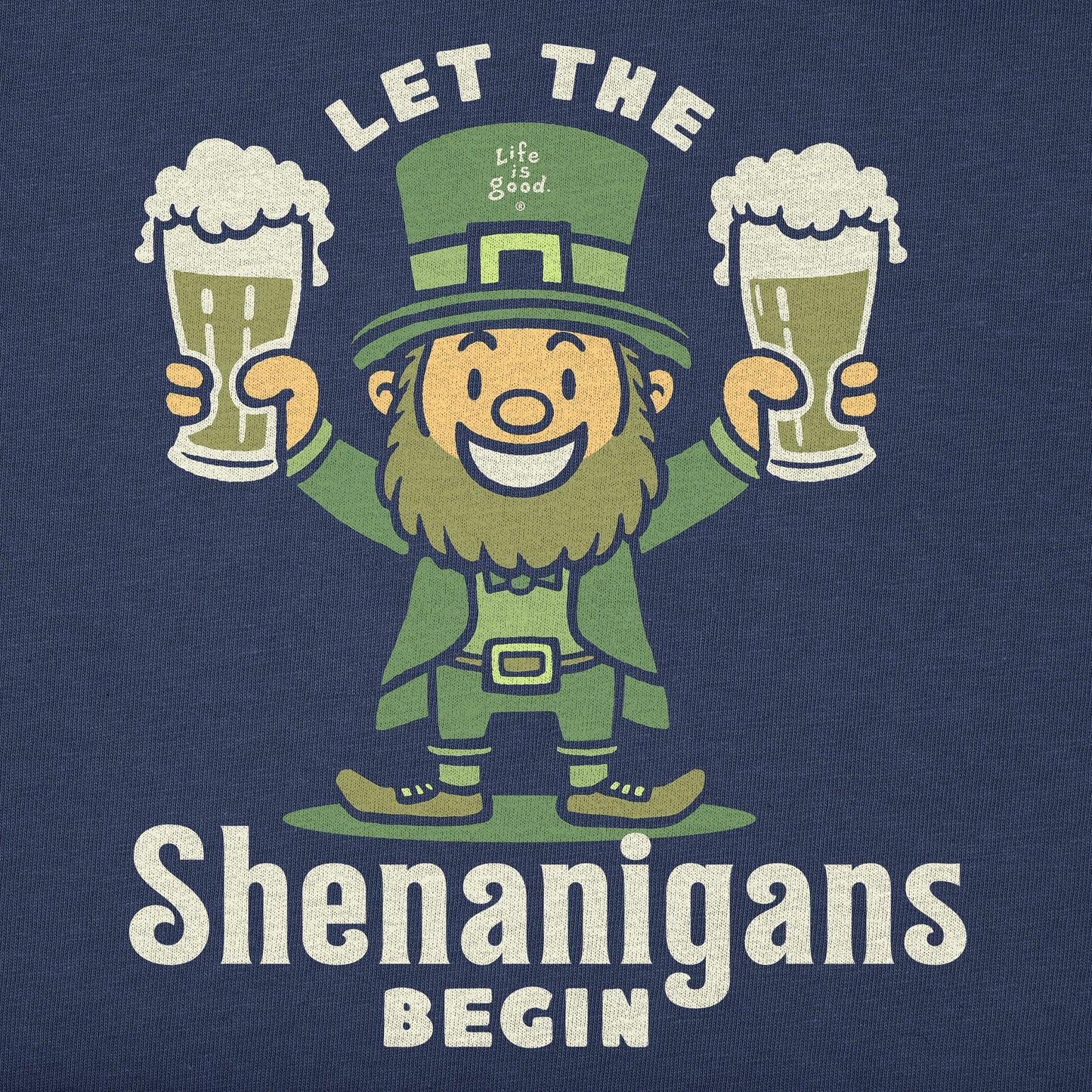 Men's Let the Shenanigans Begin Leprechaun Short Sleeve Crusher Tee