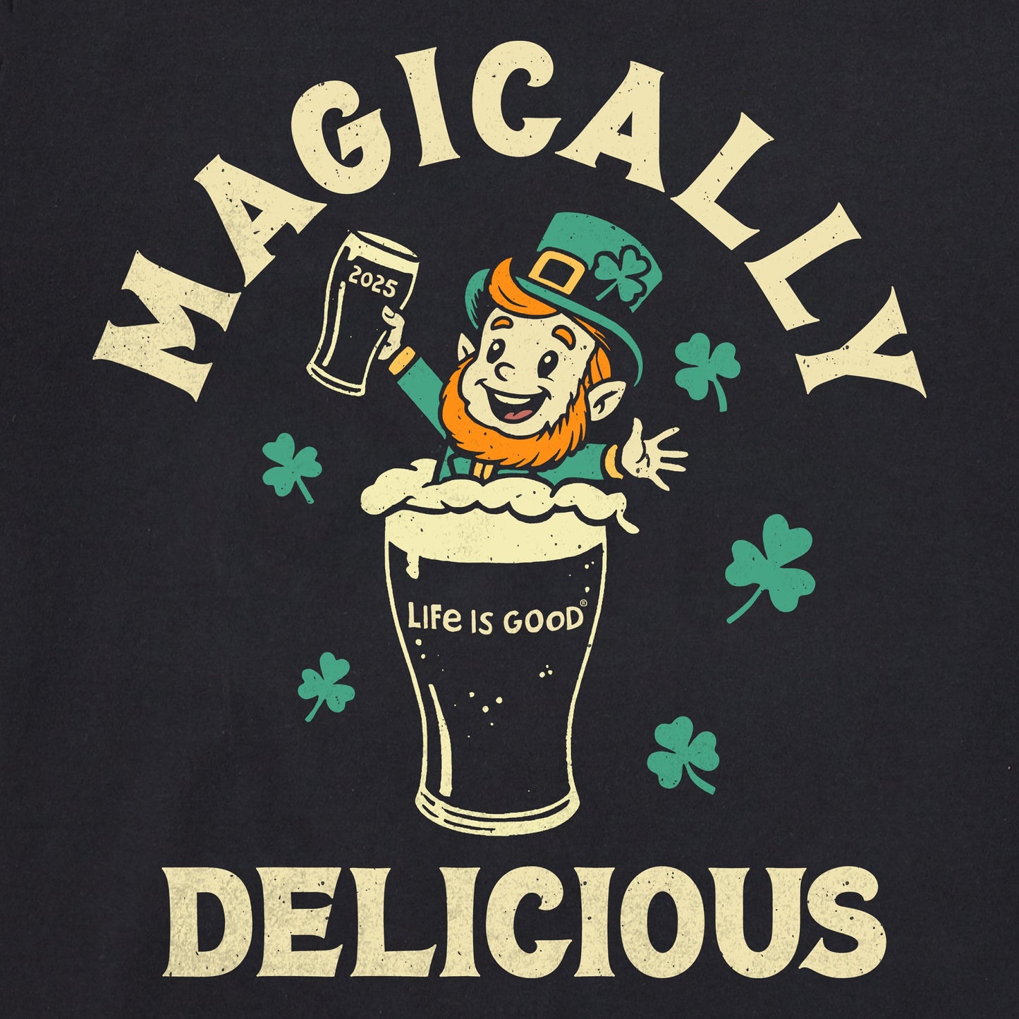 Men's Magically Delicious Leprechaun Beer 2025 Short Sleeve Crusher Tee