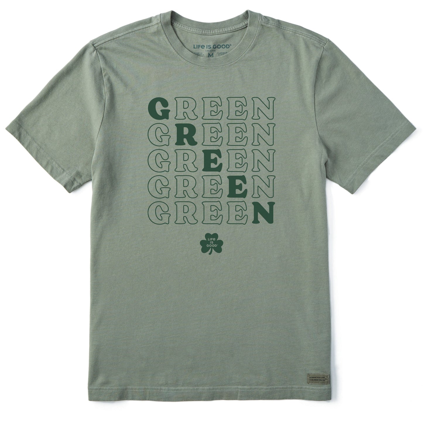 Men's Green Short Sleeve Crusher Tee
