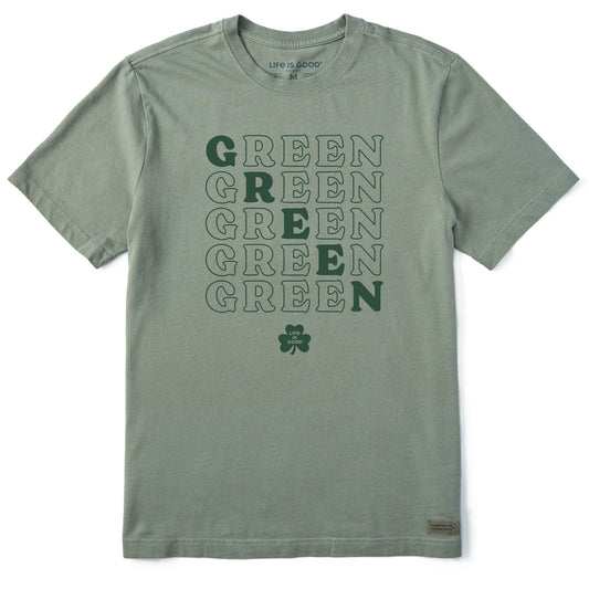 Men's Green Short Sleeve Crusher Tee