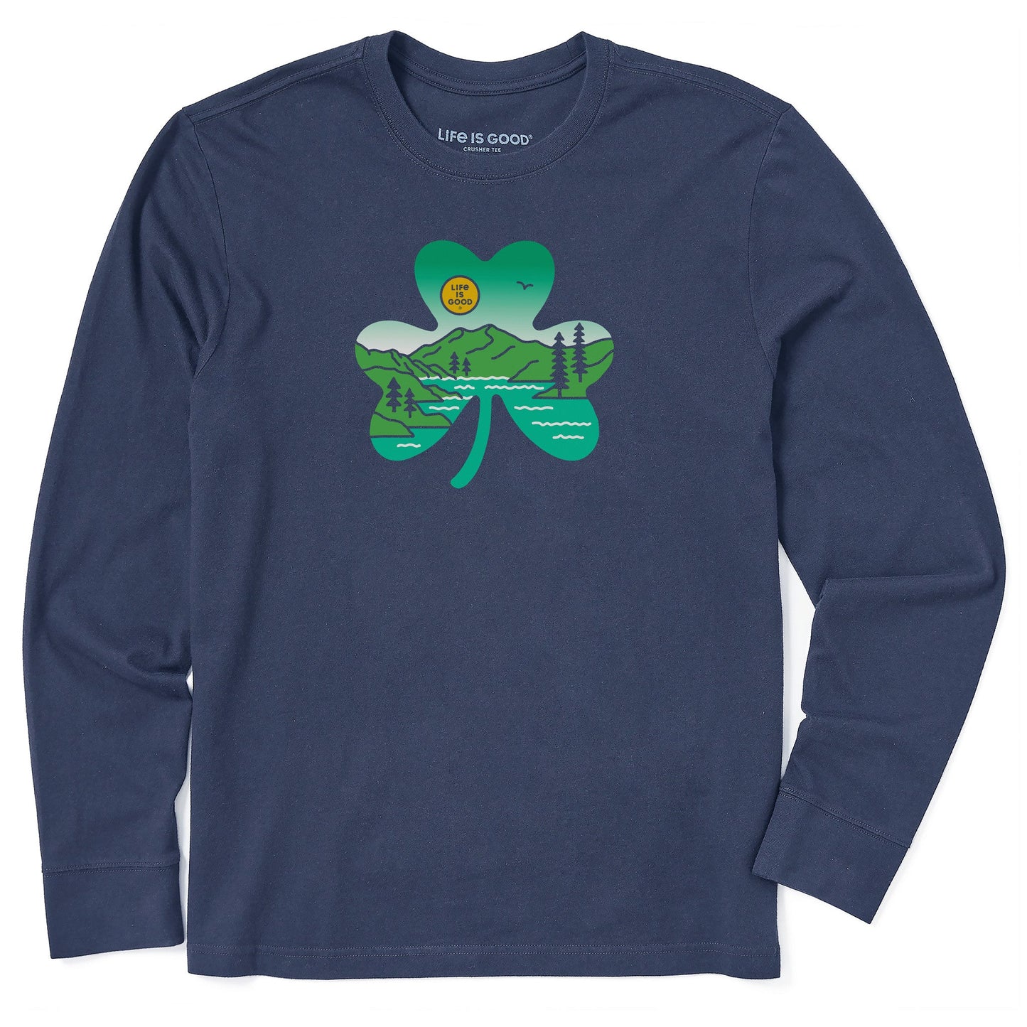 Men's Irish Shamrock Landscape Long Sleeve Crusher Tee