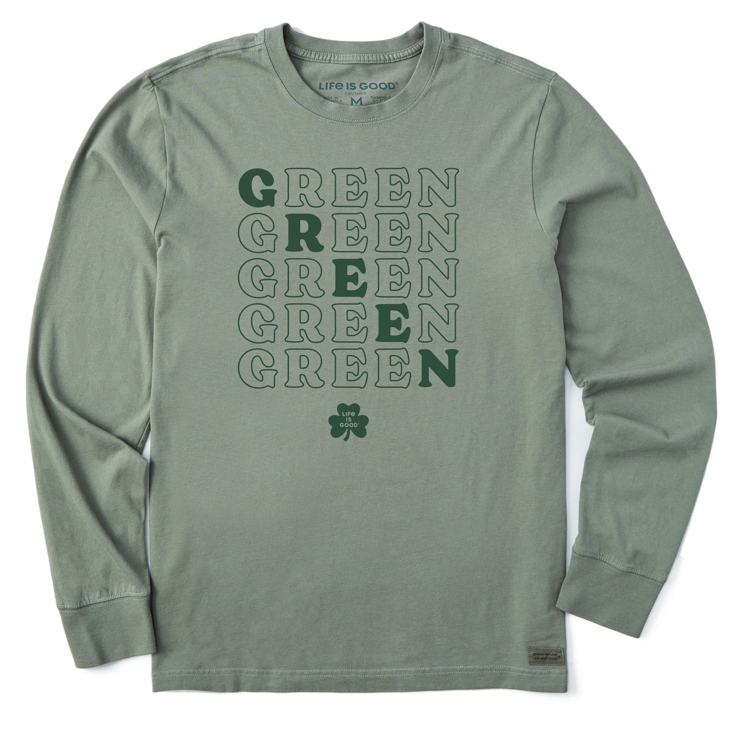 Men's Green Long Sleeve Crusher Tee