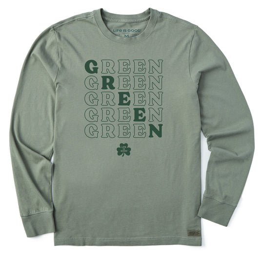 Men's Green Long Sleeve Crusher Tee