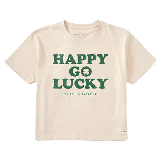Women's Happy Go Lucky Irish Short Sleeve Crusher Boxy Tee