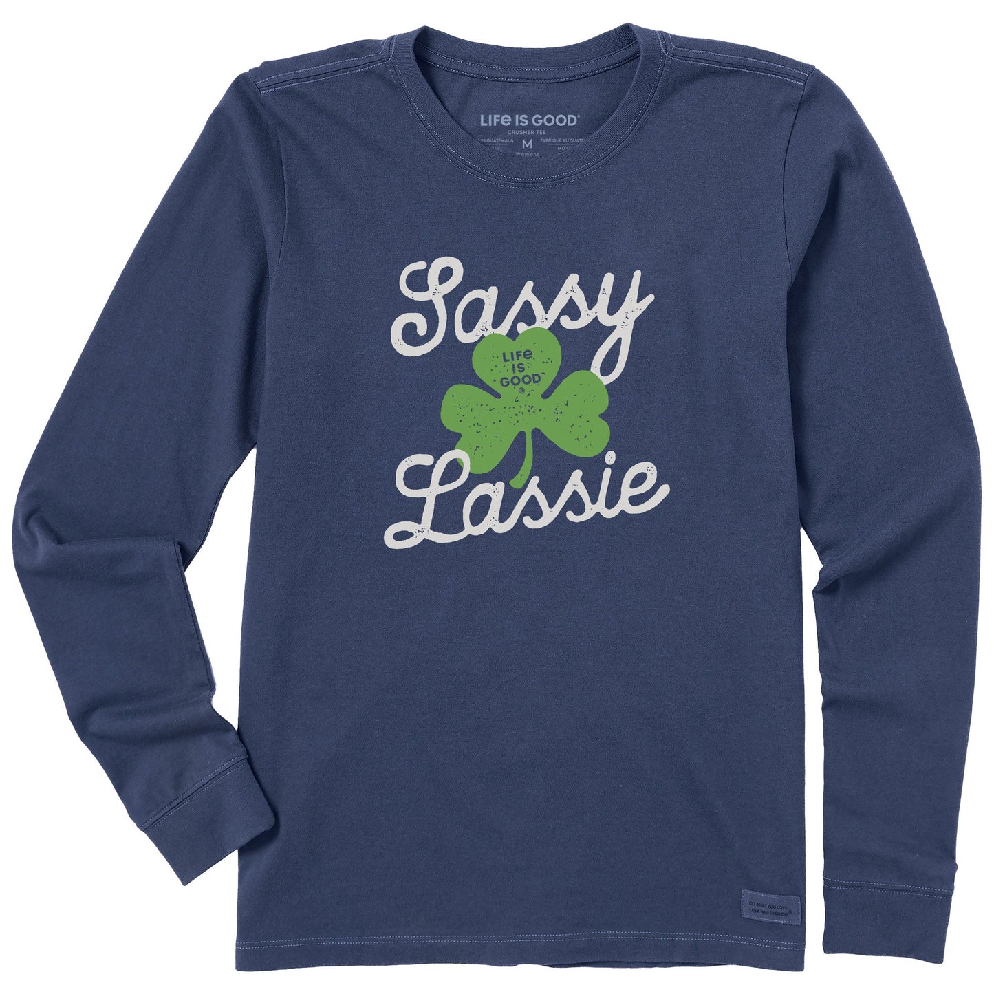 Women's Sassy Lassie Script Long Sleeve Crusher Tee