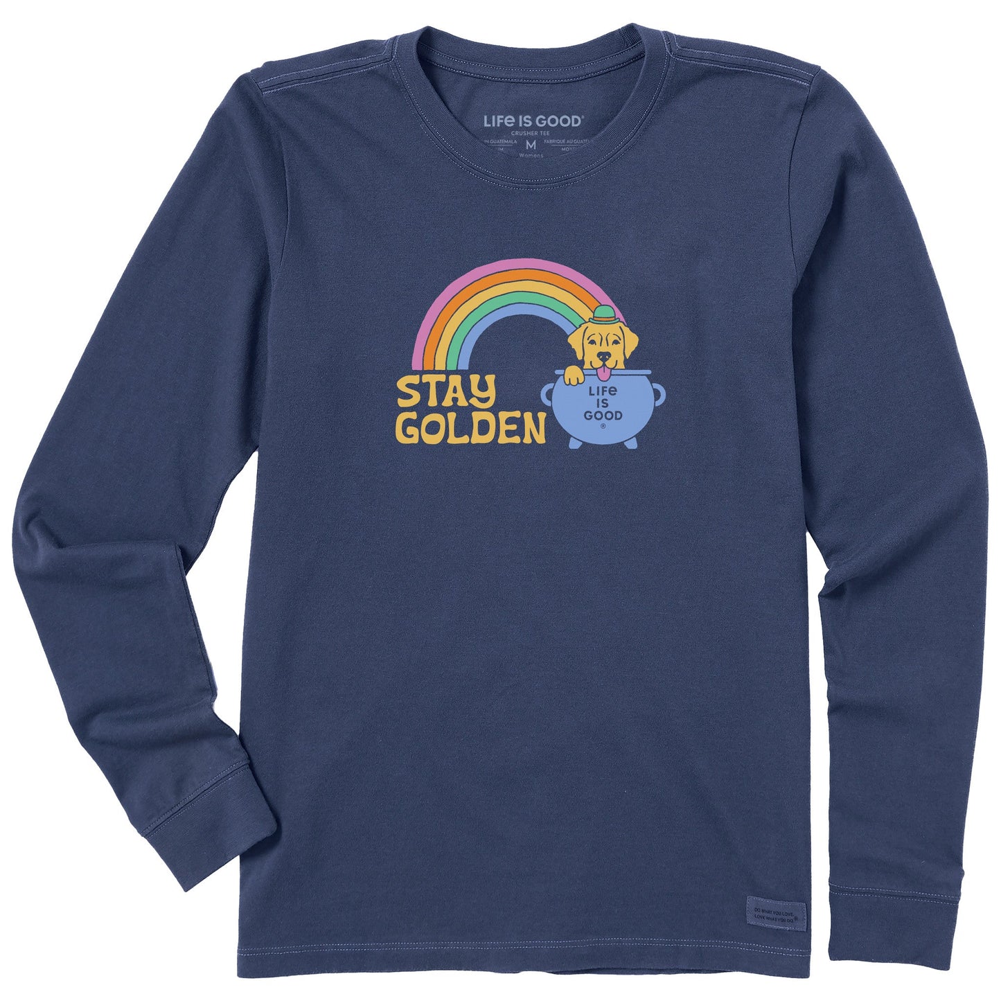 Women's Stay Golden Retriever Long Sleeve Crusher Tee