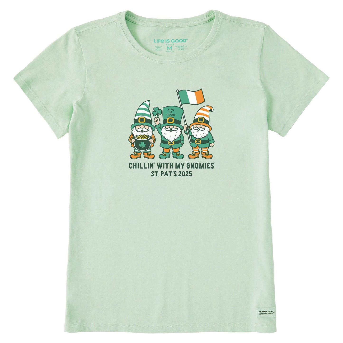 Women's Chillin With My St Pats Gnomies 2025 Short Sleeve Crusher Tee