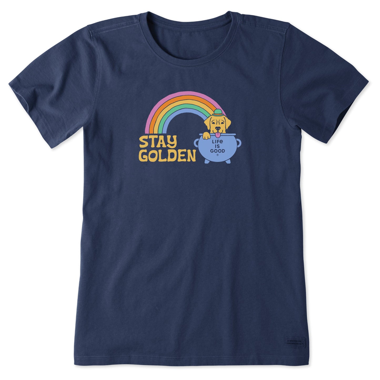 Women's Stay Golden Retriever Short Sleeve Crusher Tee