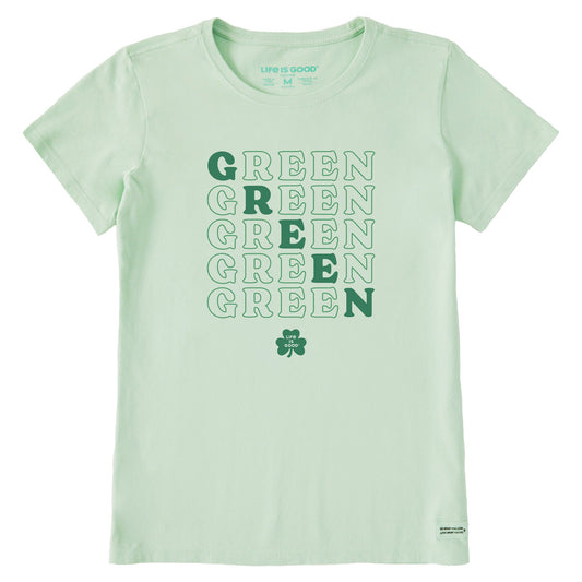 Women's Green Short Sleeve Crusher Tee