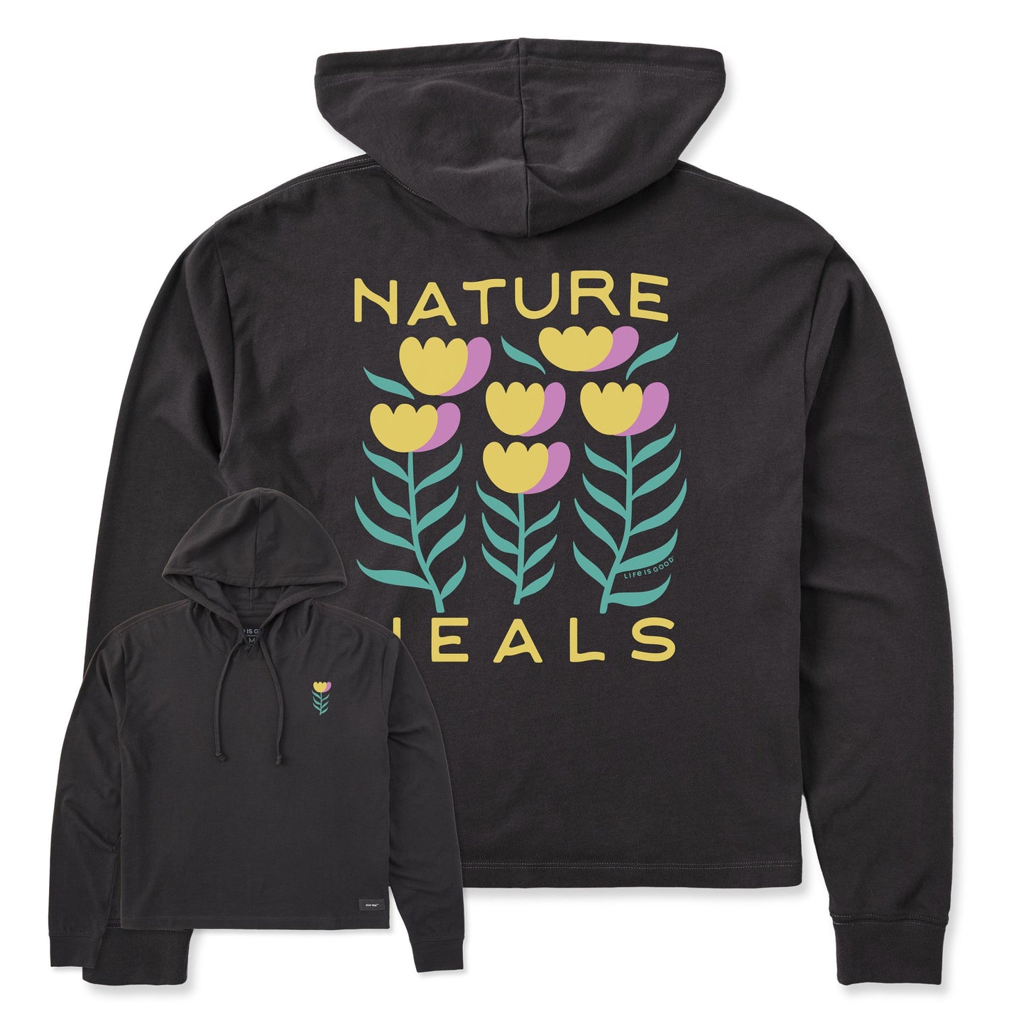 Women's Nature Heals Flowers Crusher Boxy Hoodie