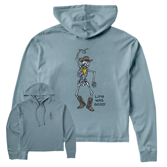 Women's Skeleton Cowboy Dance Crusher Boxy Hoodie