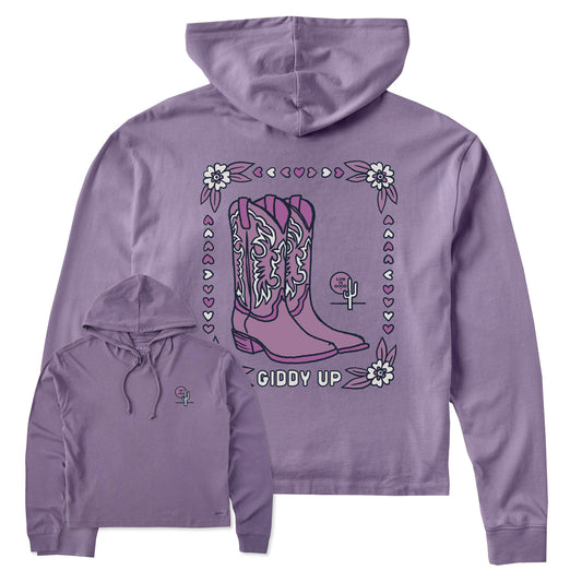 Women's Giddy Up Flora Boots Crusher Boxy Hoodie