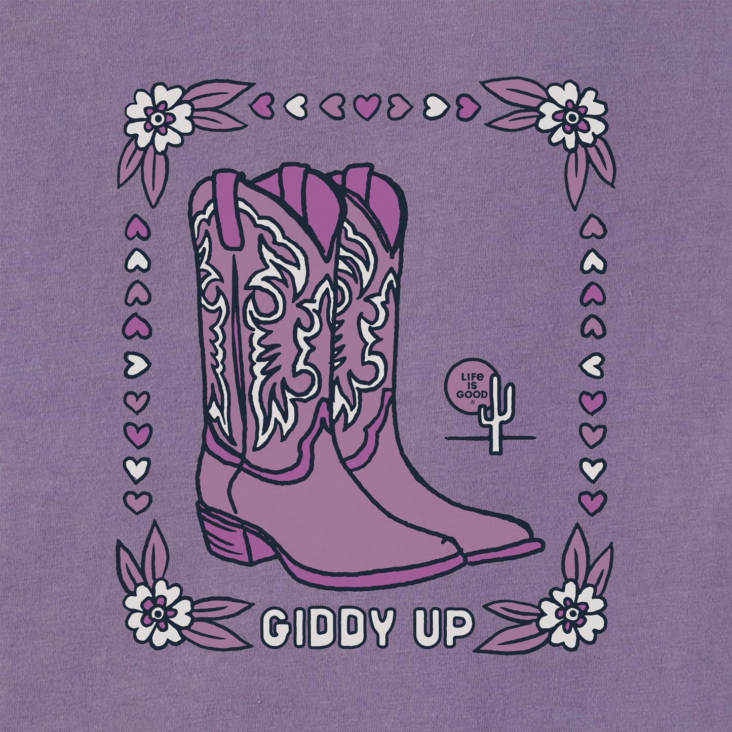 Women's Giddy Up Flora Boots Crusher Boxy Hoodie