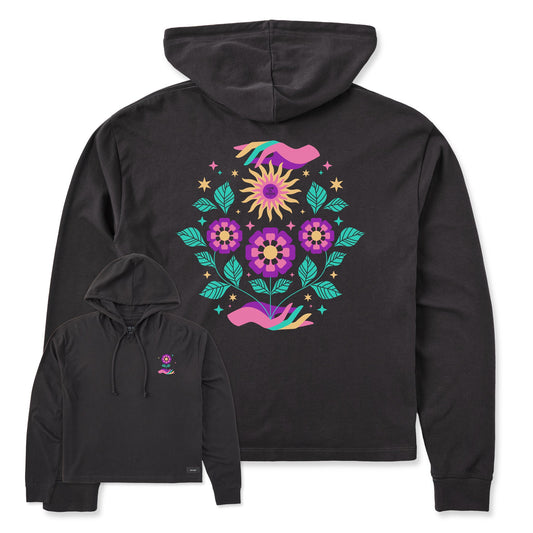 Women's Floral Sun Bloom Crusher Boxy Hoodie