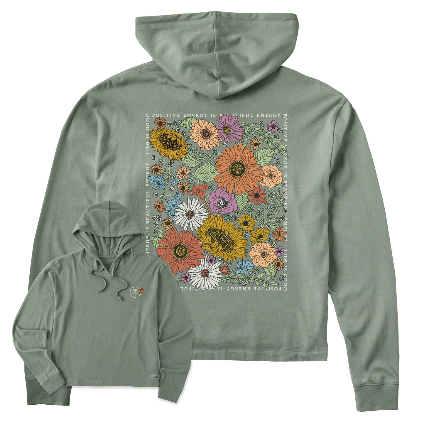 Women's Beautiful Energy Wildflowers Crusher Boxy Hoodie
