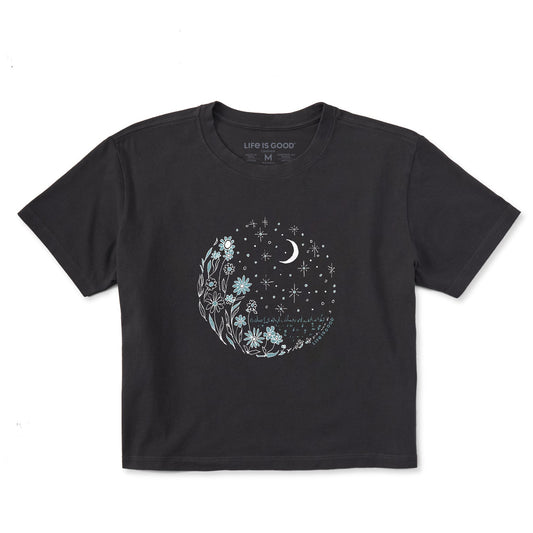 Women's Flower Moonrise Short Sleeve Crusher Boxy Tee