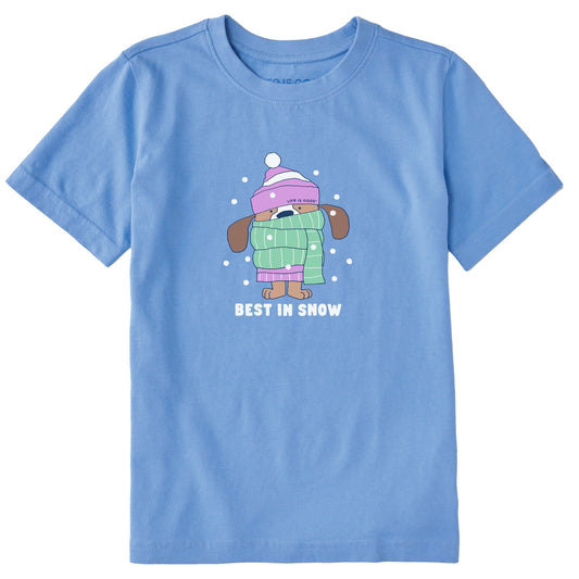 Kids Best in Snow Dog Short Sleeve Crusher Tee